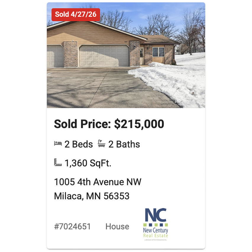 Sold 1005 4th Ave NW Milaca